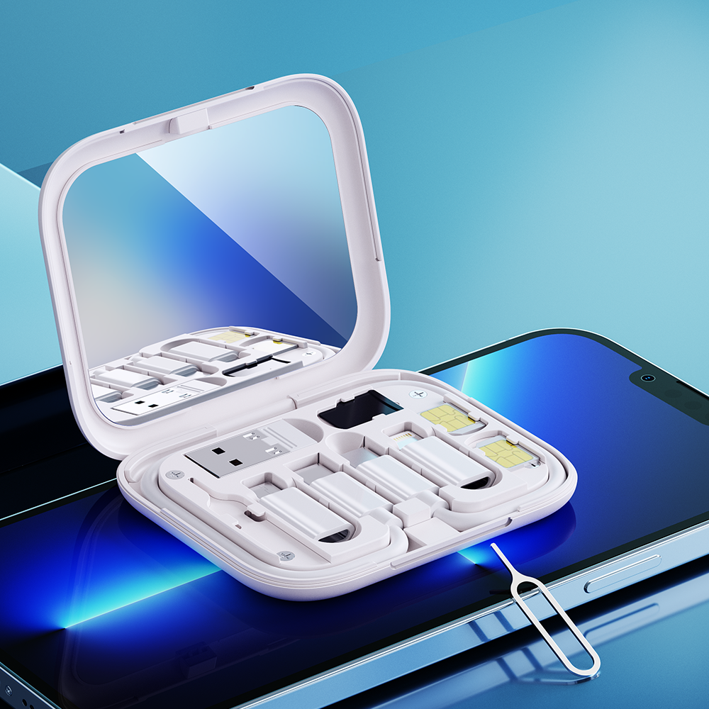 Hộp Cáp Sạc Đa Năng ROCK Multifunctional Charging Cable Set Storage Box (Tích Hợp Bộ Đầu Chuyển, PD 60W) - Hàng Chính Hãng