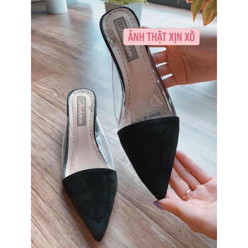 Giày sục guốc vuông 3cm siêu xinh tôn dáng size 38