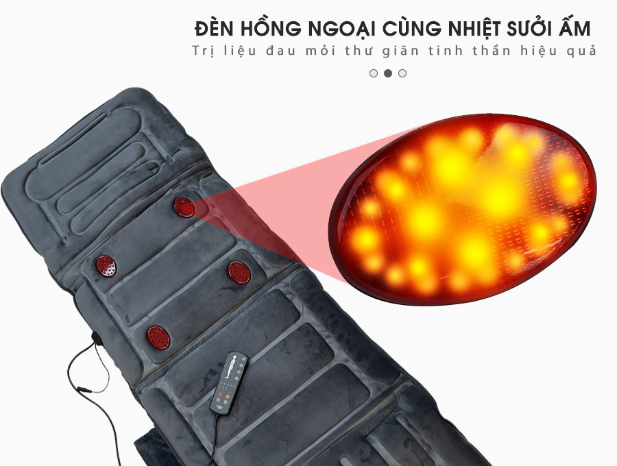 Nệm Massage Toàn Thân nhiệt và hồng ngoại OKACHI JP-M799