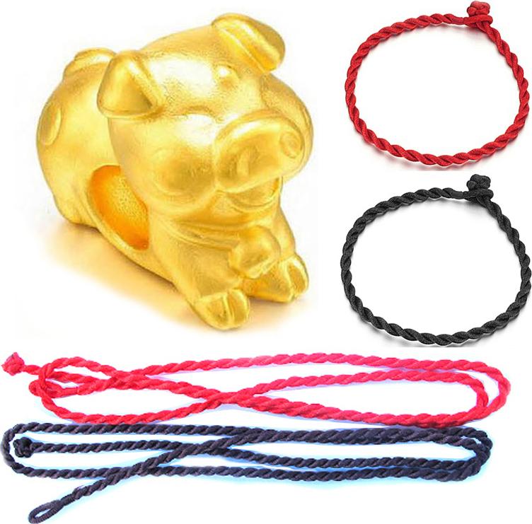 Bộ Vòng Tay Tuổi Hợi Bạc Mạ Vàng Tặng Kèm 2 Dây Đeo Cổ