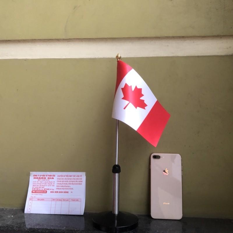 Cờ để bàn inox đen đơn Quốc kỳ Canada