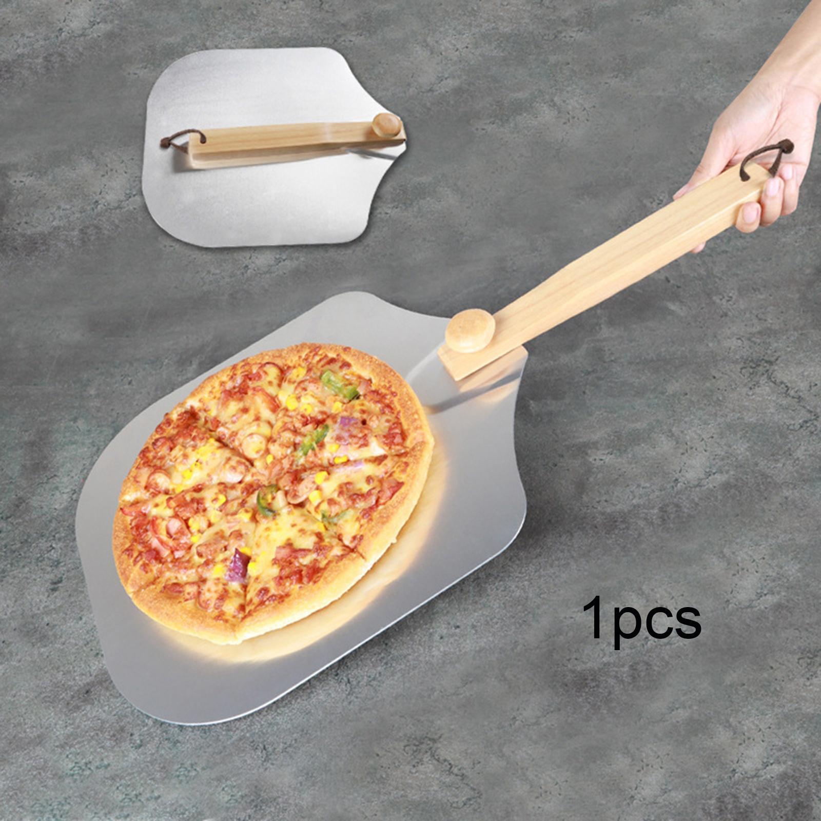 Pizza Peel Pizza Paddle with Cutter, 12 inch Width Wooden Handle Pizza Spade, Pizza Oven Accessory for Bread, Burgers, Cakes, Restaurant Condo