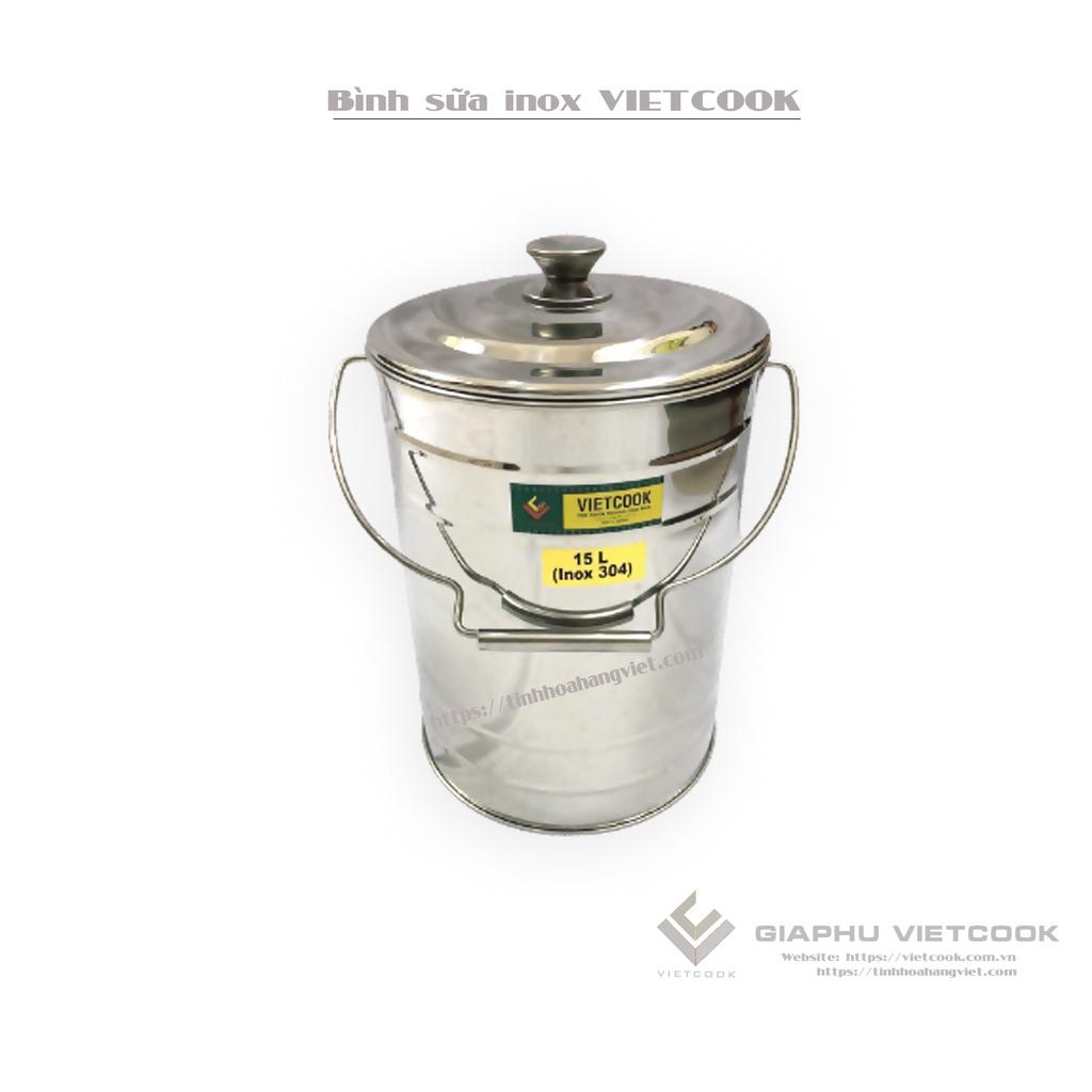 BÌNH ĐỰNG SỮA/ ĐỰNG THỰC PHẨM INOX 304 VIETCOOK - LOẠI 10L; 15L; 20L