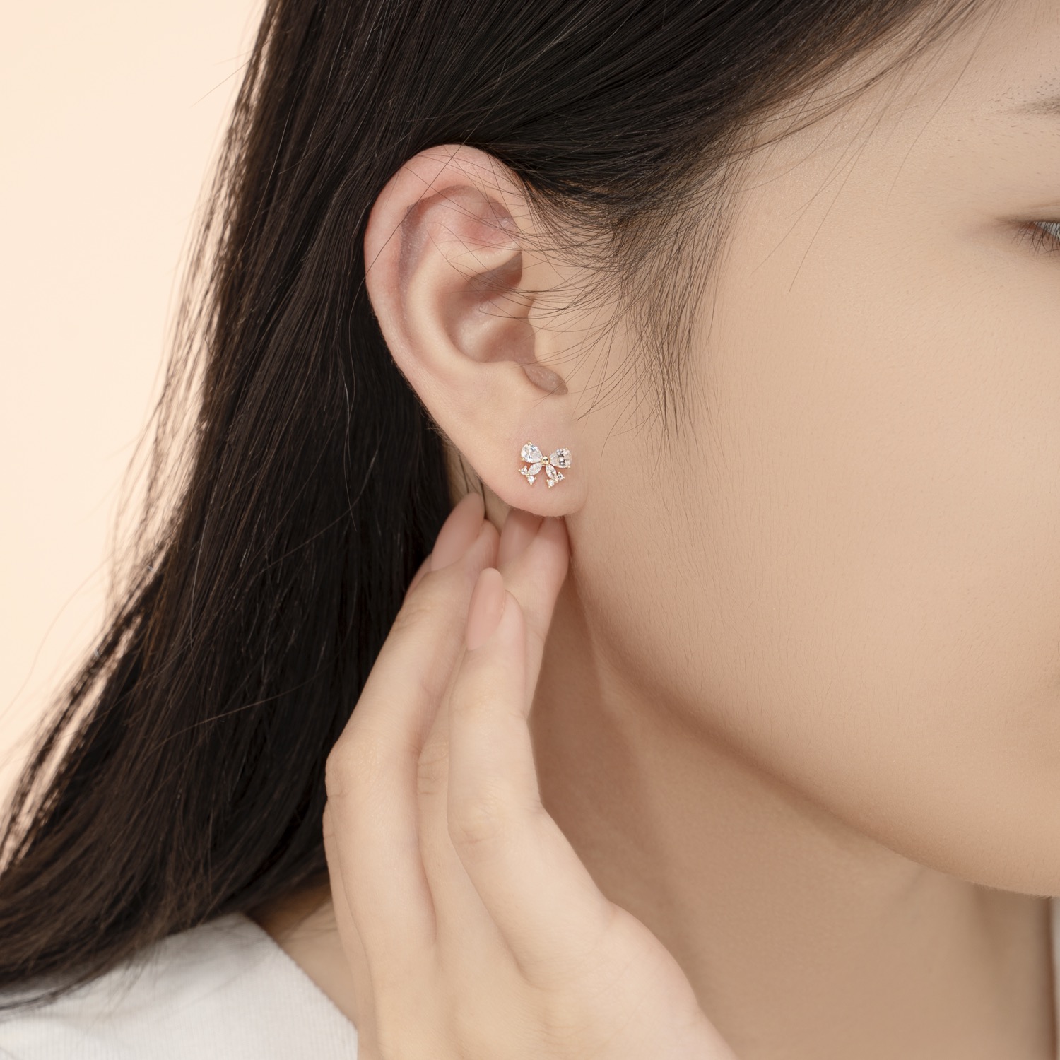 Bông Tai Nữ Vàng 14K BT408 Huy Thanh Jewelry