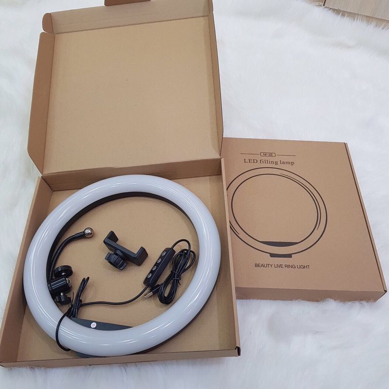 Đèn LiveStream 34cm (đầy đủ phụ kiện) .Hỗ trợ ánh sáng Chụp Ảnh, Make Up Trang Điểm. 3 Chế Độ Sáng