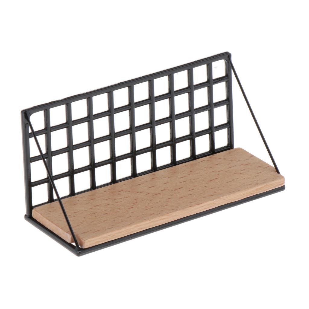 1:12 Mini Dollhouse Furniture Room Black Wall Shelf Rack Model DIY Kit
