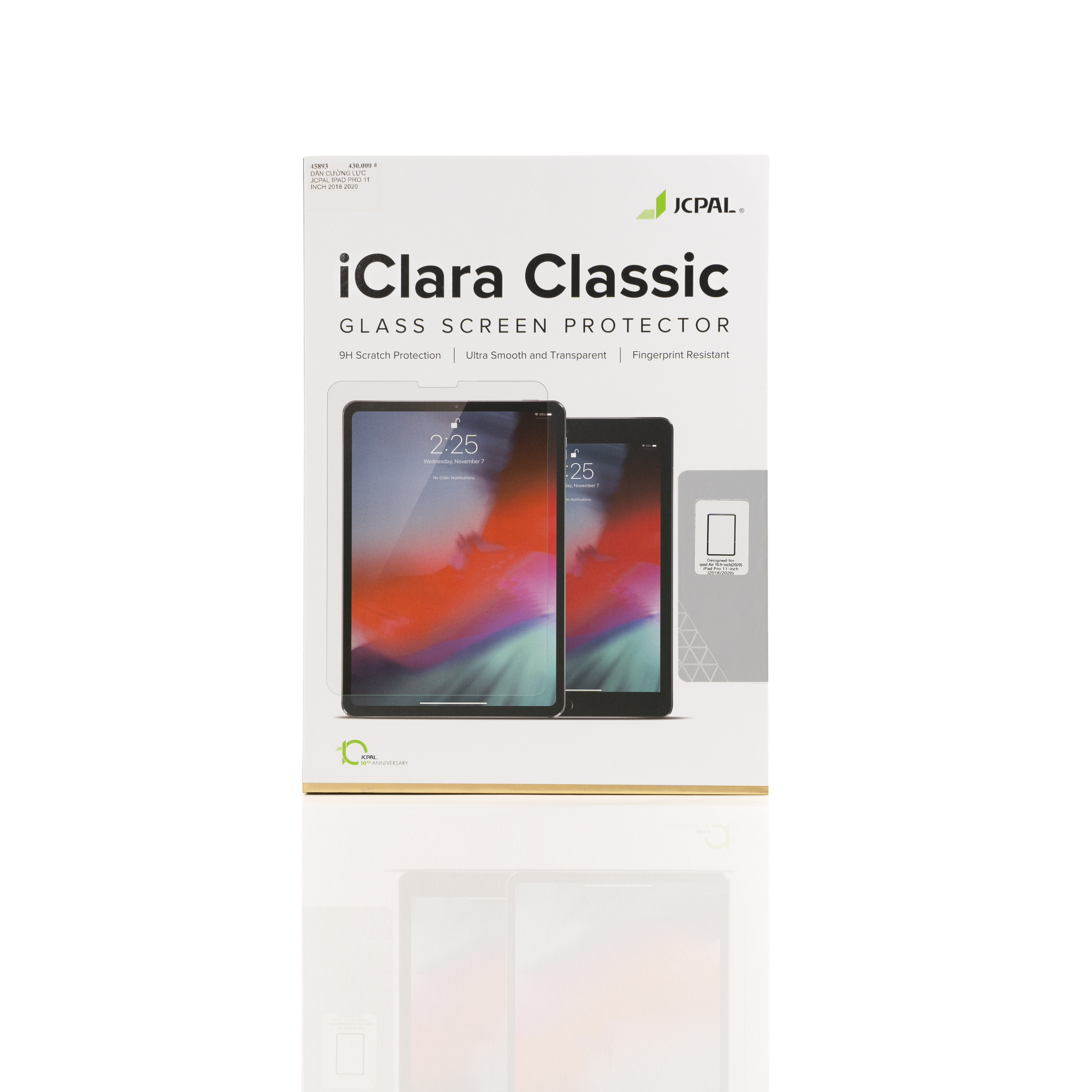 Miếng dán màn hình kính cường lực cho iPad Pro 11 inch 2020 / iPad Pro 11 inch 2018 hiệu JCPAL iClara 9H - Hàng chính hãng