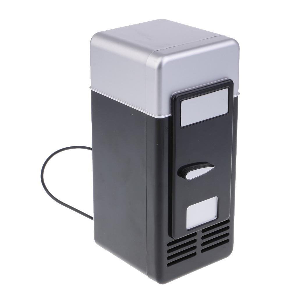 Durable Mini USB Fridge Heat And Cool  Freezer  LED Light Blk