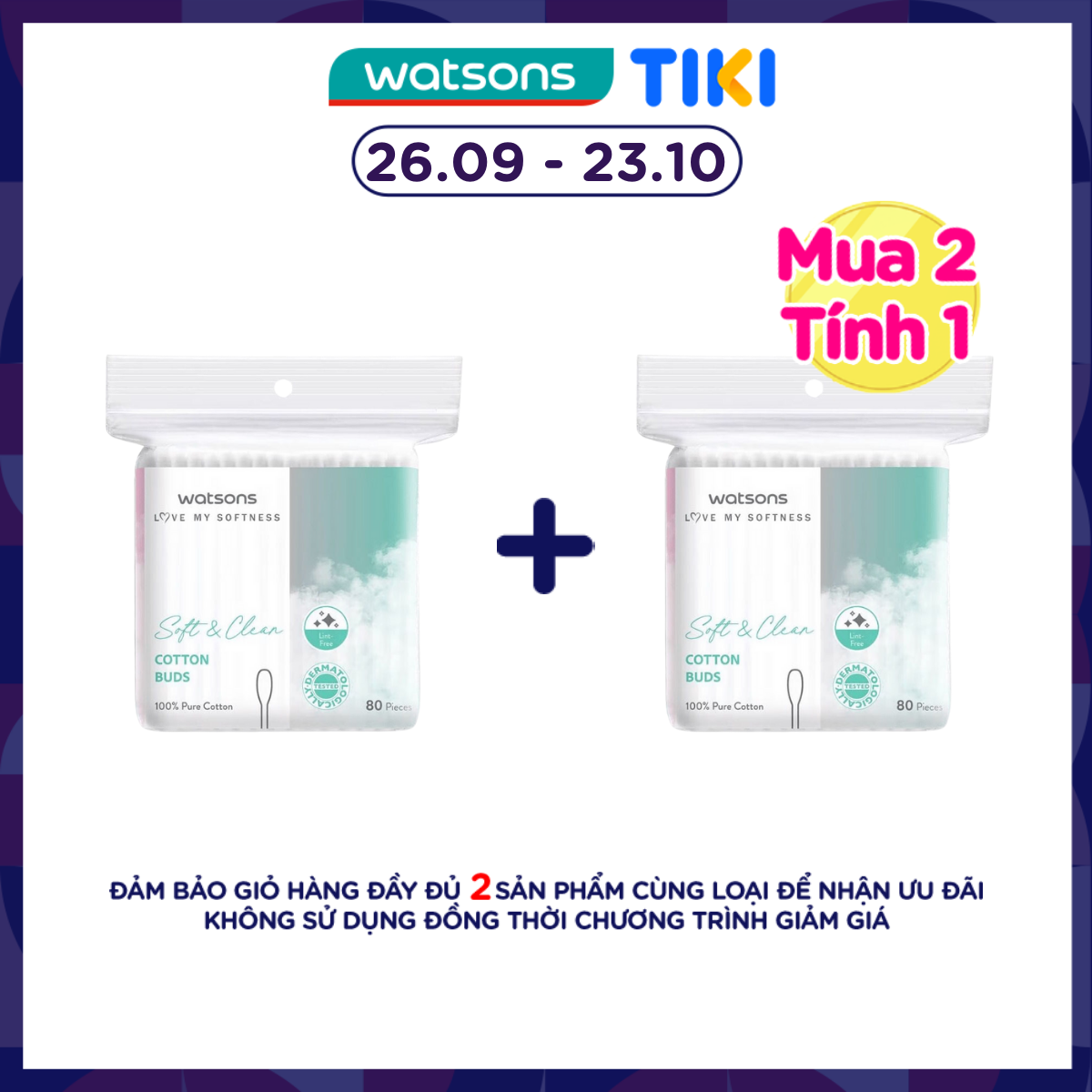 Tăm Bông Watsons Cotton Buds 80s