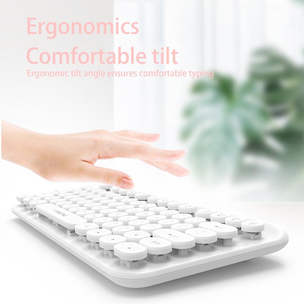 Bàn Phím Không Dây Truyền Tải Ổn Định Sạc Ergonomic 2.4GHz 75 Phím Bàn Phím Bluetooth Tương Thích Dành Cho Windows XP/7/8/10