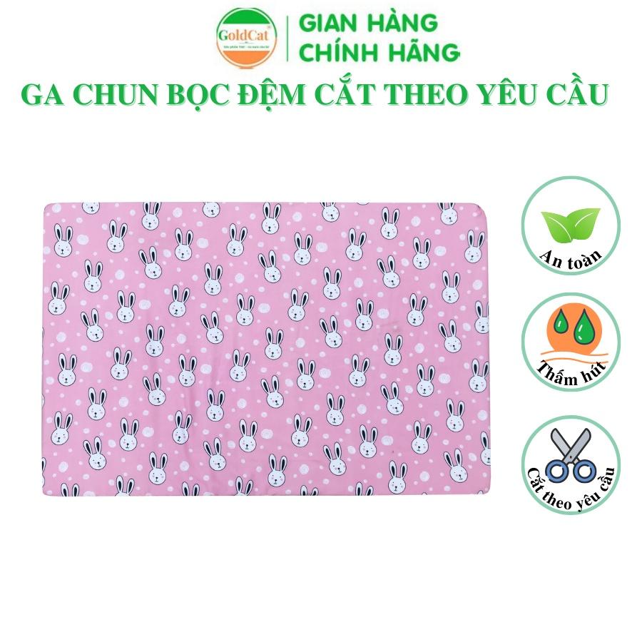 Ga Chun Bọc Đệm Cũi GOLDCAT Cắt Theo Kích Thước Yêu Cầu, Thiết Kế Bo Chun, Chất Liệu Cotton, An Toàn Cho Bé