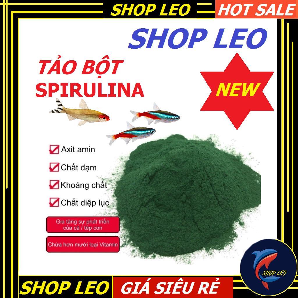 Tảo bột Spirulina 50gram,100gram-Thức ăn cá cảnh, tép cảnh - tảo nuôi artemia, bobo - cá bảy màu-shopleo