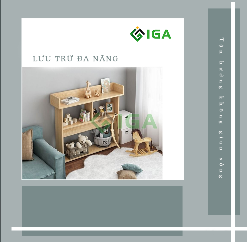 Kệ Sách Để Sàn IGA , Giá Để Đồ Đa Năng Trong Phòng Ngủ - GP137