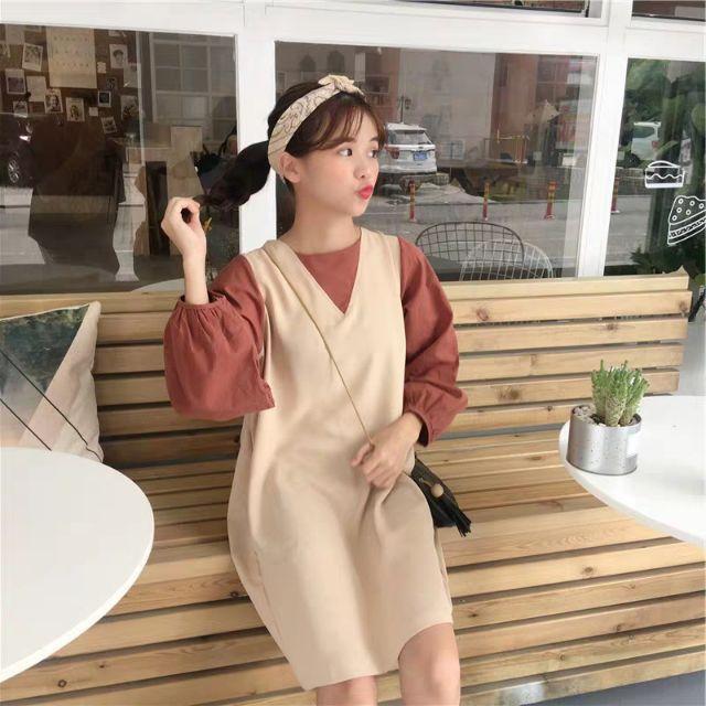 Đầm dáng suông tay phồng Quảng Châu