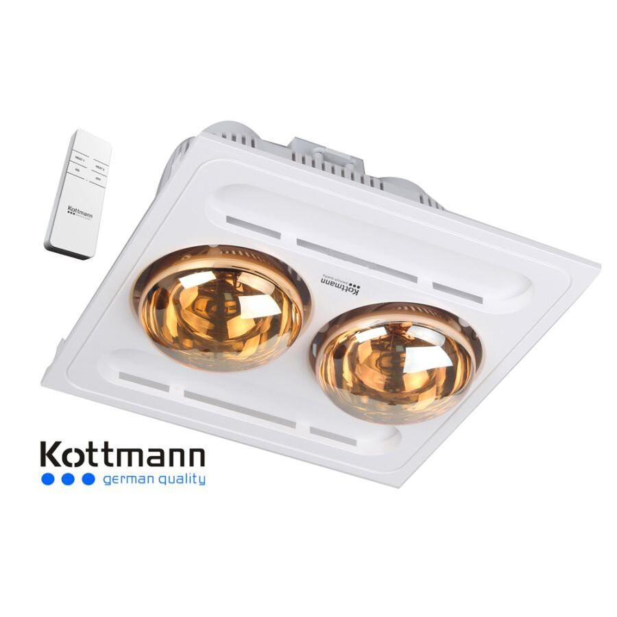 Đèn sưởi nhà tắm Kottmann 2 bóng âm trần điều khiển từ xa K9R