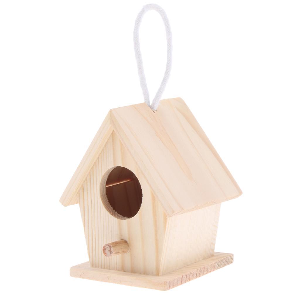 2PCS Bird Nest Natural Wood House DIY Parrot Parakeet Hanging Hamster Cage Toy