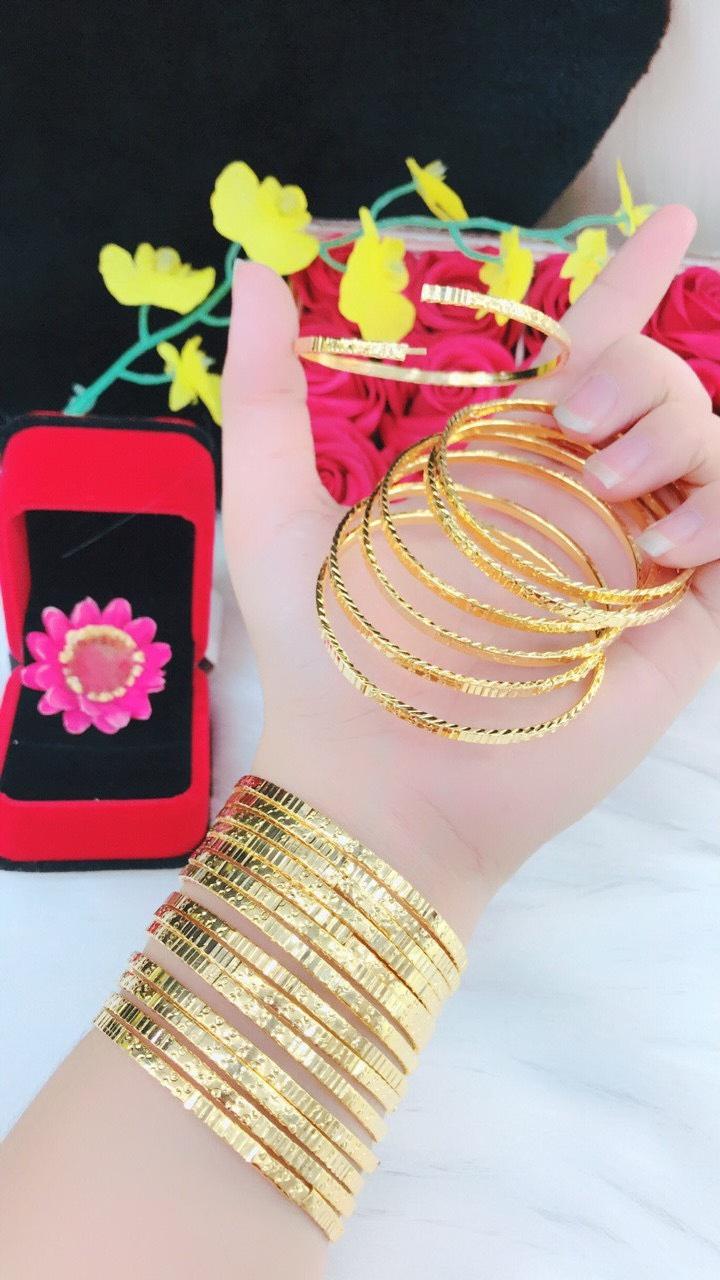 Bộ Vòng Xi Men Mạ Vàng 18k Gồm 07 Chiếc Khóa Gài Mẫu 171.09.10