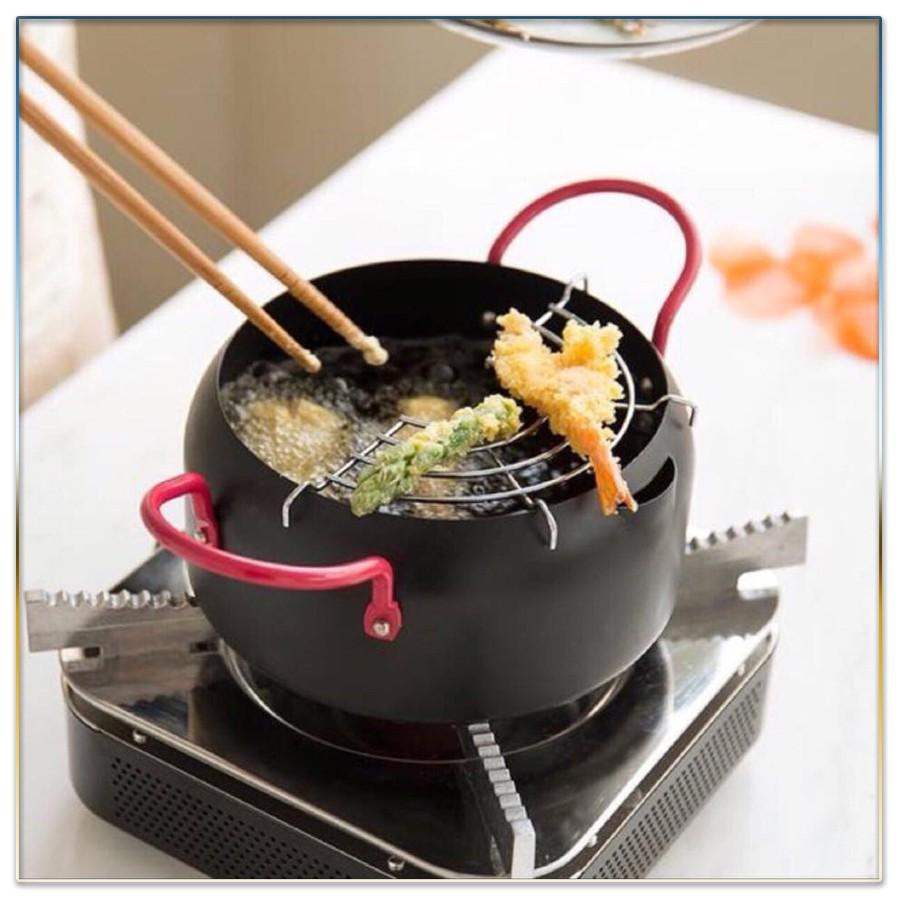 Nồi chiên lọc dầu, nồi chiên sâu lòng 18cm dùng cho bếp ga, bếp từ, bếp hồng ngoại - Kèm khay hứng -