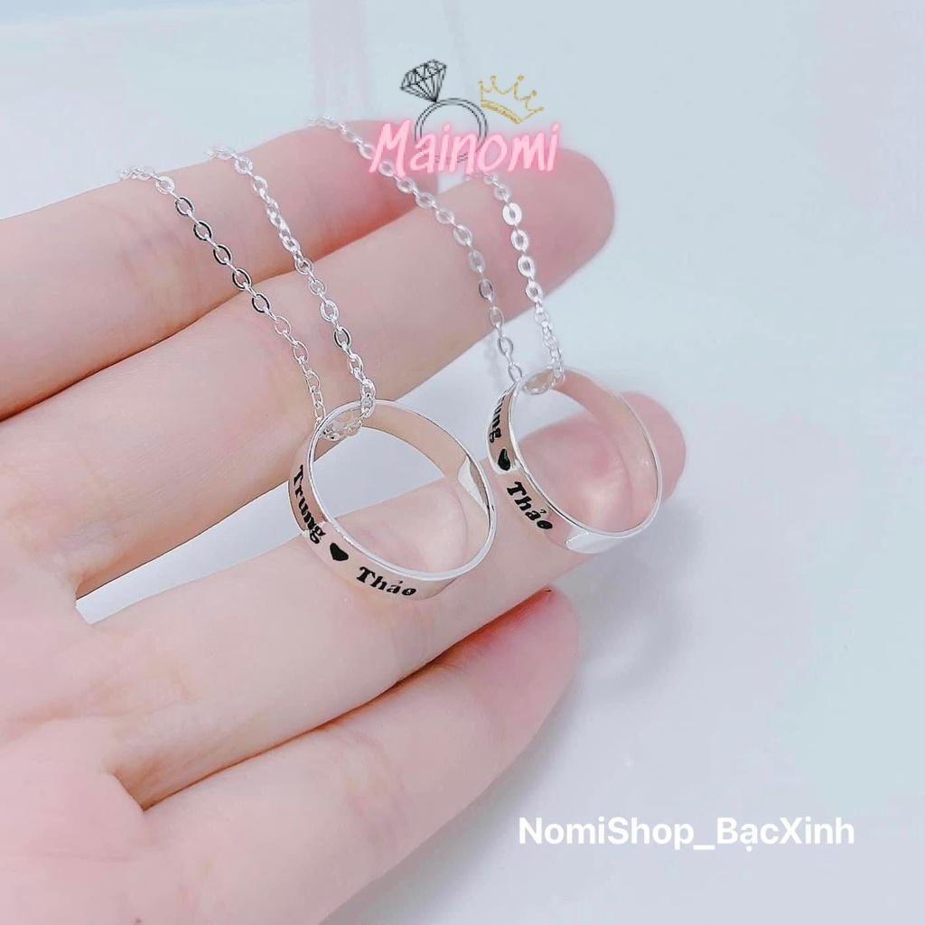 Nhẫn Khắc tên có thể làm mặt dây chuyền Mainomi_Shop Bạc Xinh