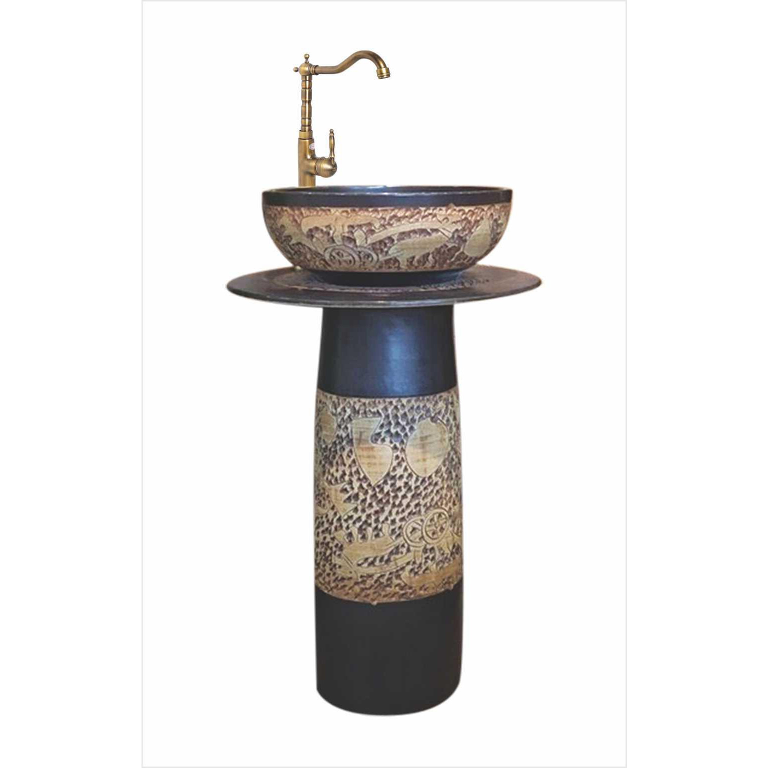 Chậu sứ mỹ thuật lavabo có chân chân EVEREST-CĐC05