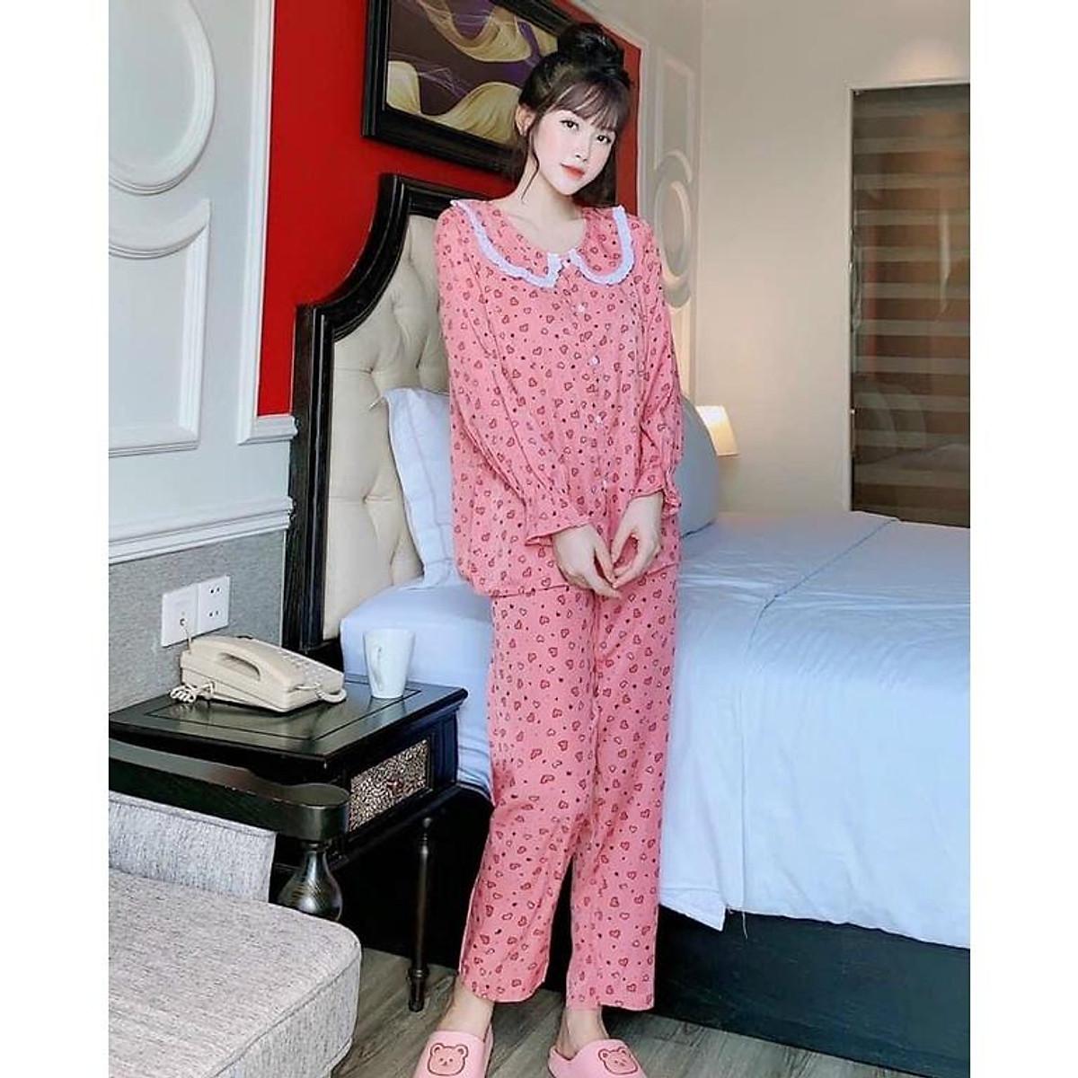 Bộ đồ bầu dài tay thu đông cổ bèo họa tiết tiểu thư siêu xinh