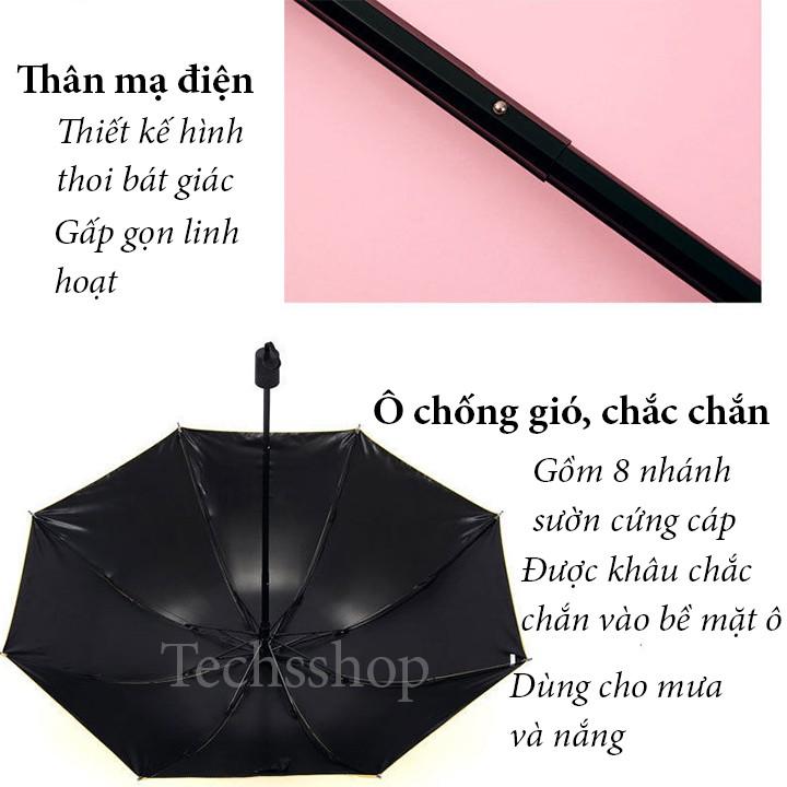 Ô Dù Gấp Gọn 8 Nan Hình Gấu Dễ Thương Đi Nắng Mưa Chống Tia UV, Tia Cực Tím Cho Nhân Viên Văn Phòng, Sinh Viên, Học Sinh