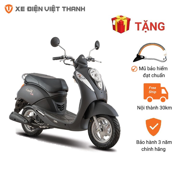 Xe Ga SYM ELITE 50CC - Cao Cấp - Đen nhám