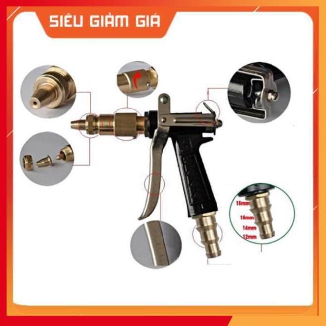 Bộ dây vòi xịt nước rửa xe, tưới cây . tăng áp 3 lần, loại 15m 206236 đầu đồng,cút,+ tặng mở chai