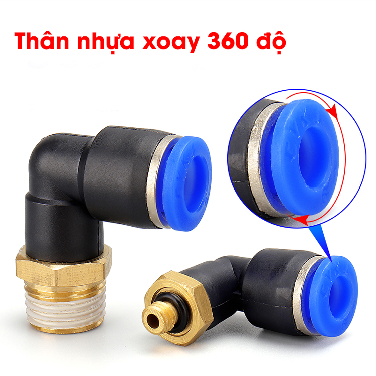 Đầu nối nhanh góc PL 4 6 8 10 12 14 16