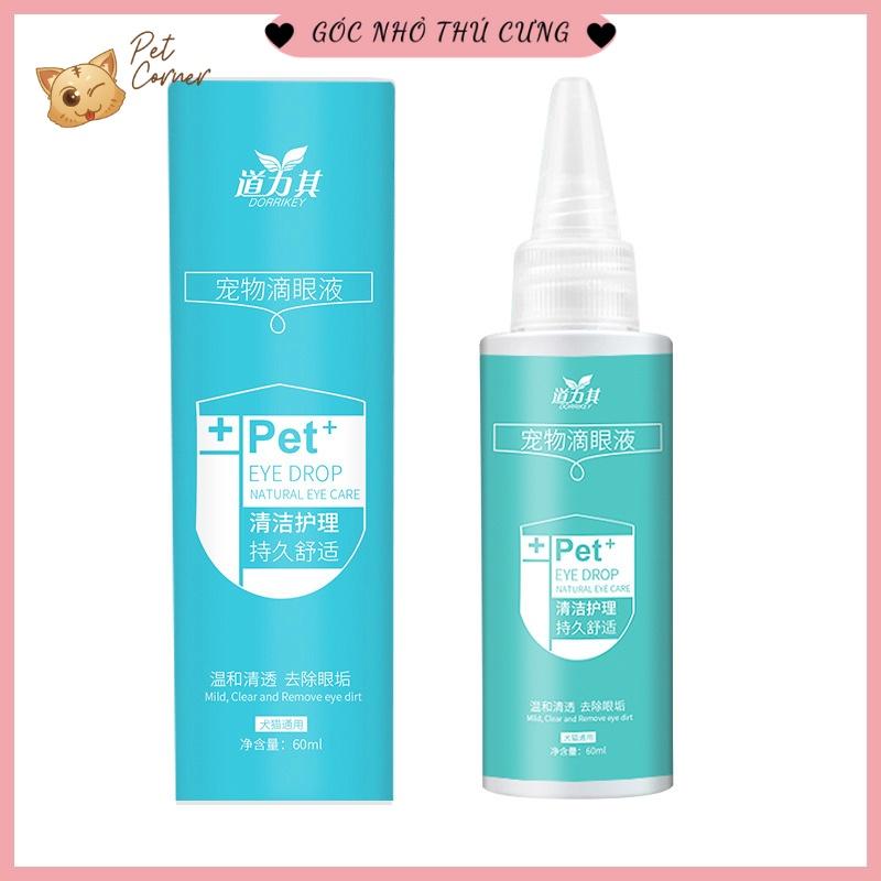 Dung dịch vệ sinh mắt cho chó mèo Dorrikey 60ml (Lọ nhỏ mắt, làm sạch mắt)