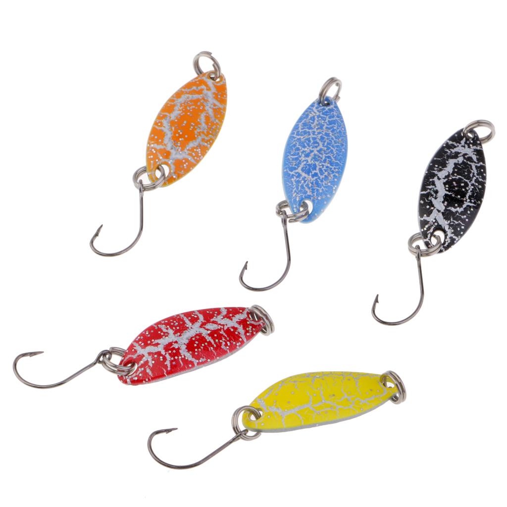 5 Pieces Fishing Lure Bait Metal Hard Baits Fishing Spoon Lure Colorful Tool