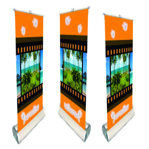 CHÂN ĐẾ STANDEE CUỐN NHÔM MINI ĐỂ BÀN CAO CẤP