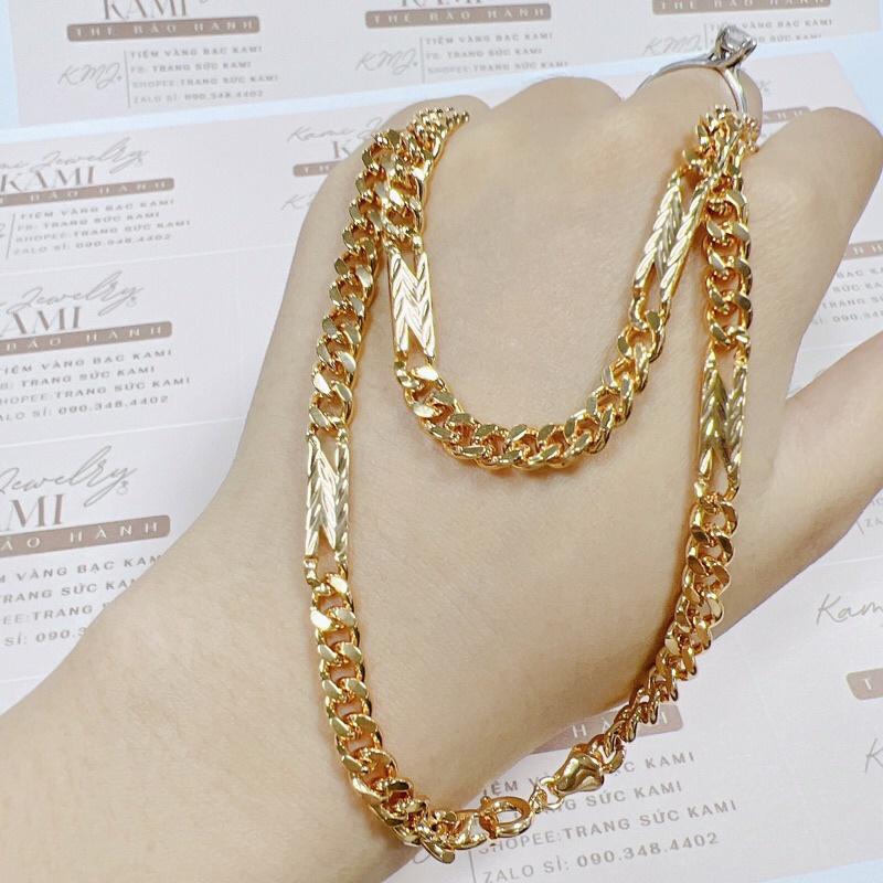 Dây chuyền lật chữ N nam nữ siêu sáng mạ vàng chuẩn 18k