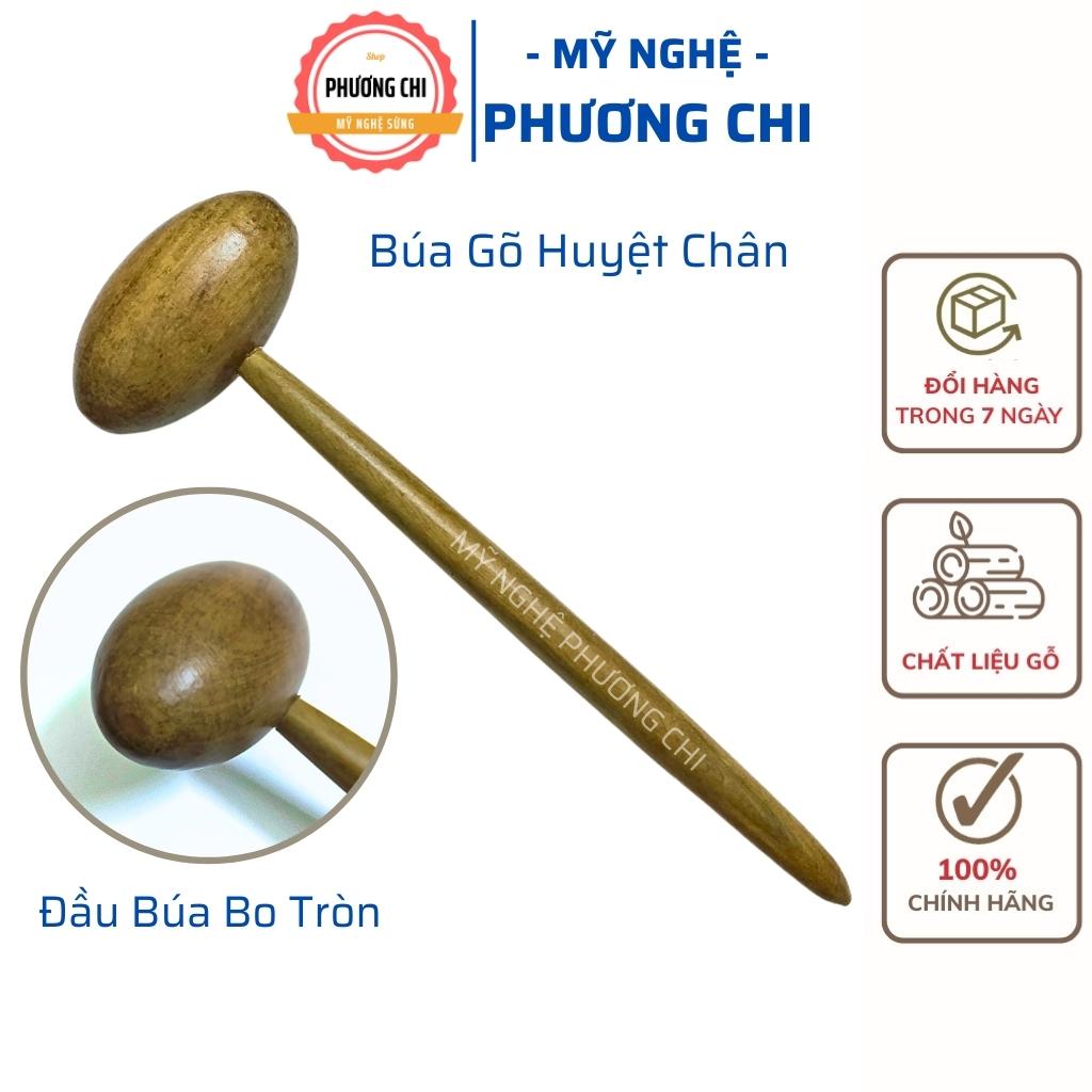 Búa gõ huyệt chân đầu tròn, Búa gỗ bấm huyệt MB2, Dụng cụ ấn huyệt chân bằng gỗ thơm | Mỹ Nghệ Phương Chi