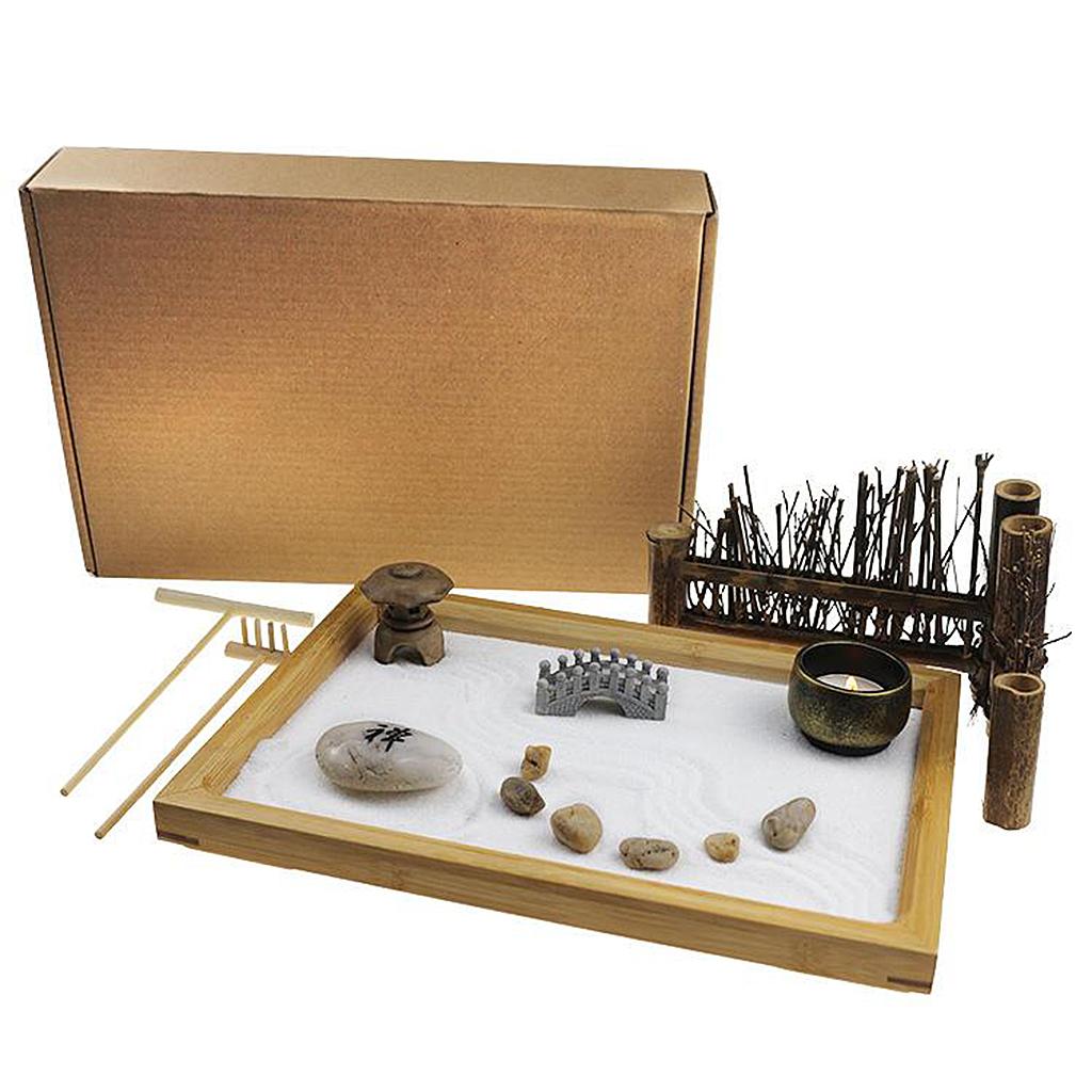 Zen Garden Sandbox Ornament Zen Sand Tray Housewarming Gifts for Office