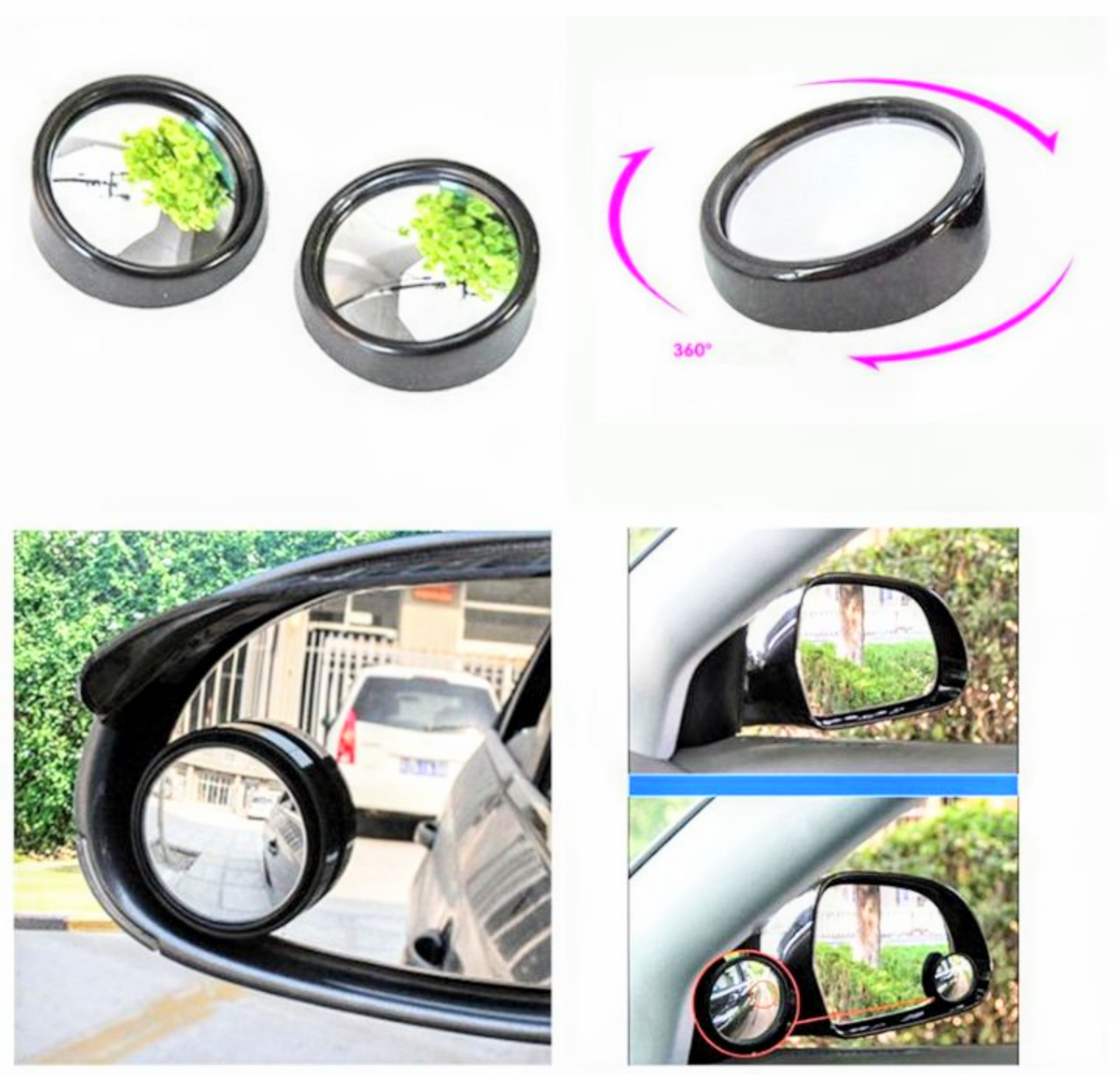 COMBO 2 GƯƠNG CẦU LỒI GẮN KÍNH CHIẾU HẬU XE HƠI ÔTÔ XE MÁY CAO CẤP LOẠI TỐT