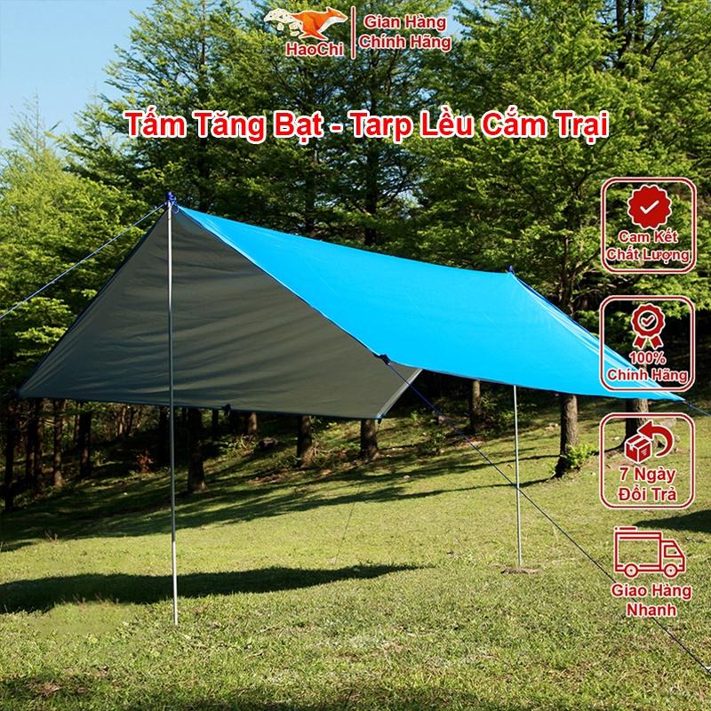 Tấm tăng/tarp lều tráng bạc chống UV kèm cọc chống, dễ dàng tùy biến với nhiều kiểu setup tiện cho chuyến đi dã ngoại