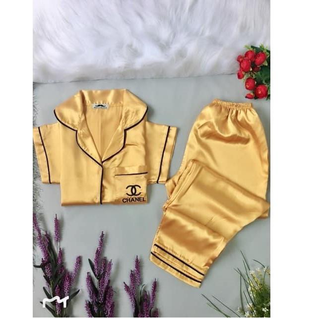 Đồ bộ pijama phi lụa loại 1 - tay ngắn quần dài