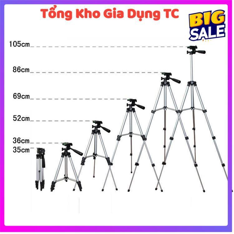 Gậy LiveStream Chụp Hình 3 Chân Tripod 3110 Thay Đổi Chiều Cao 35-105cm