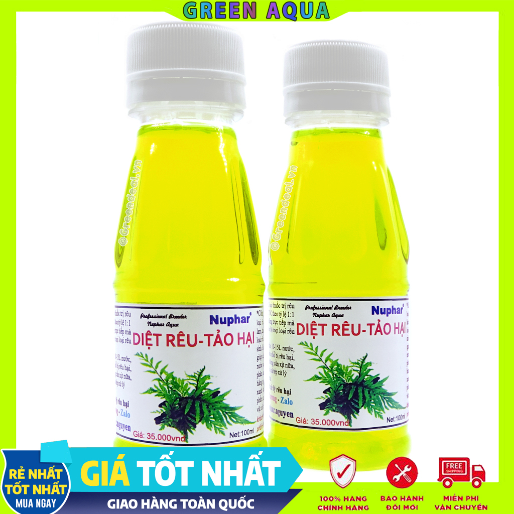 NUPHAR - Diệt Rêu-Tảo hại (Chai 100 ml) | Chế phẩm ức chế rêu hại an toàn hiệu quả cho hồ cá thủy sinh