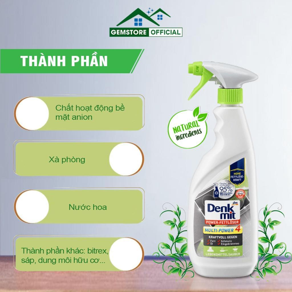 Chai Xịt Tẩy Rửa Dầu Mỡ Denkmit, Dung Dịch Tẩy Rửa Nhà Bếp Đa Năng, Dung Tích 750ml - Nhập Đức