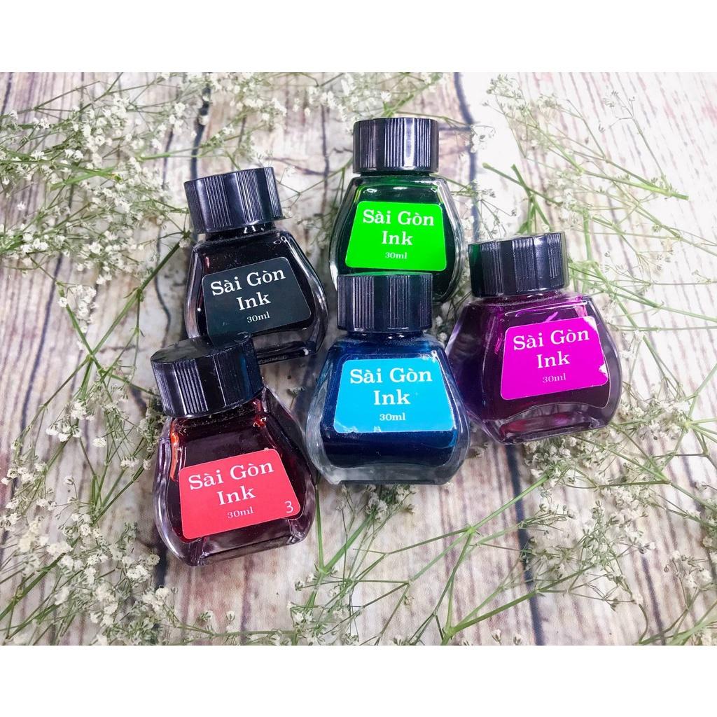 Mực bút máy Sài Gòn Ink lọ 30ml màu sắc tươi sáng