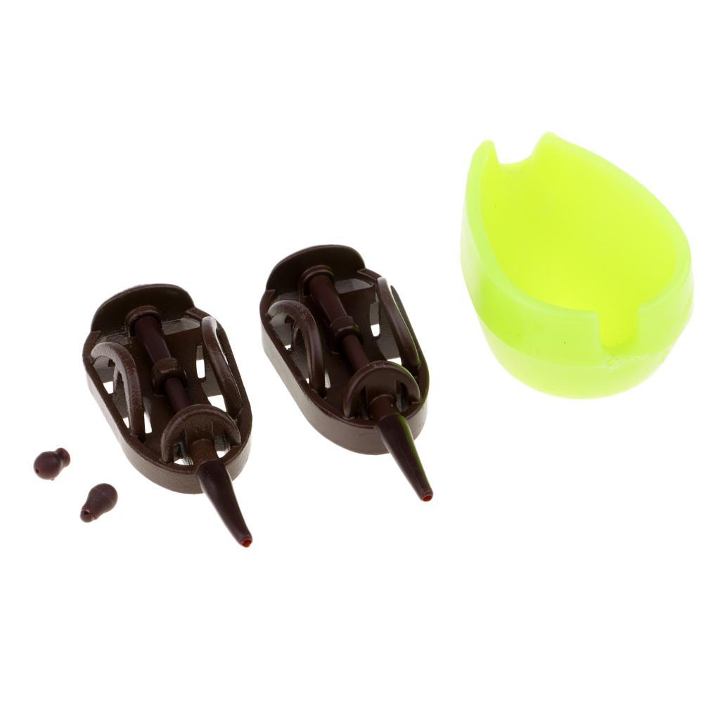 2pcs Fishing Inline Safe Method Feeder & Mould Range Set Carp Fishing Tackle High Quality