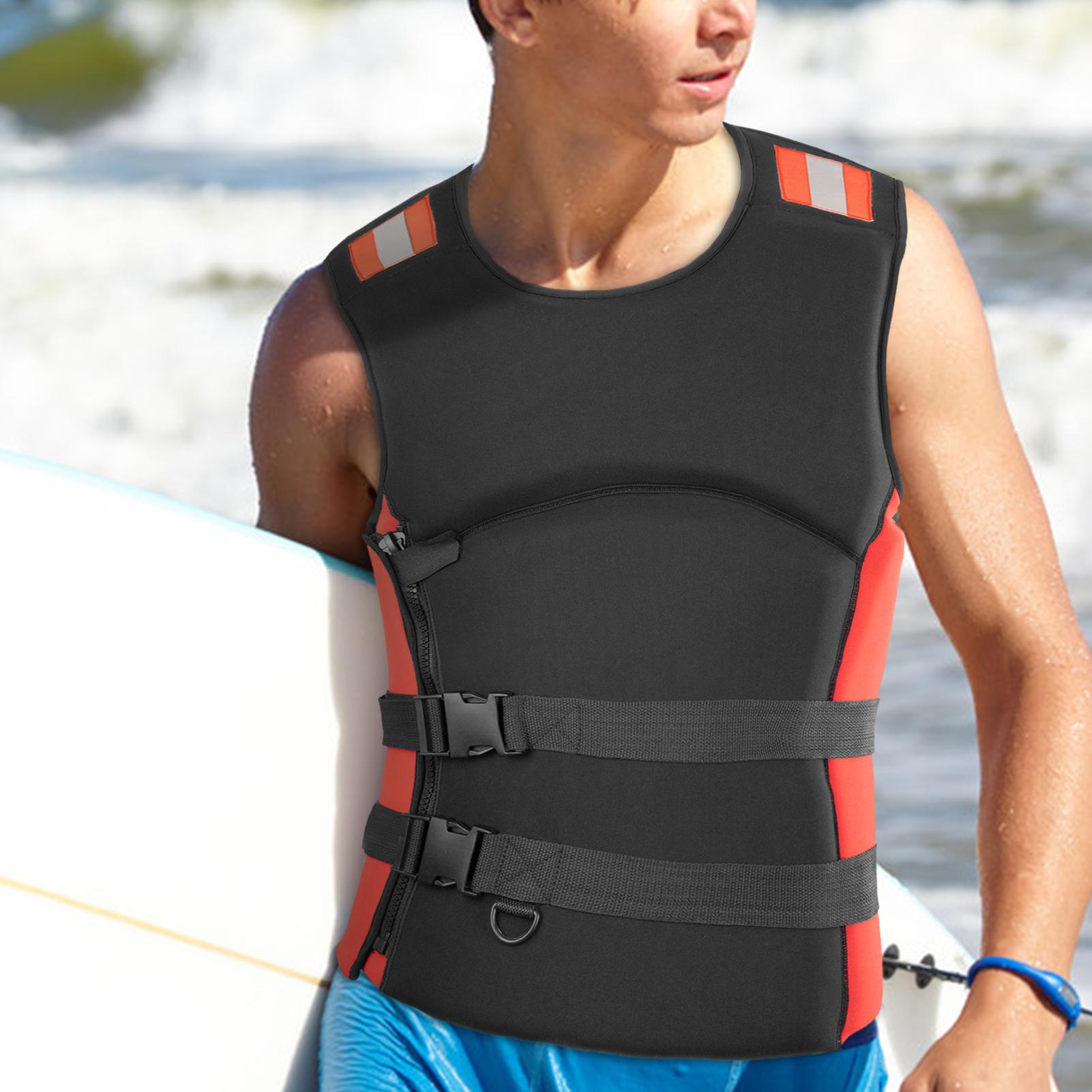 Áo phao Thể thao dưới nước bằng Vật liệu neoprene thoải mái với bọt EPE để nổi tốt.có dải phản quang, Đóng khóa kéo bên hông an toàn