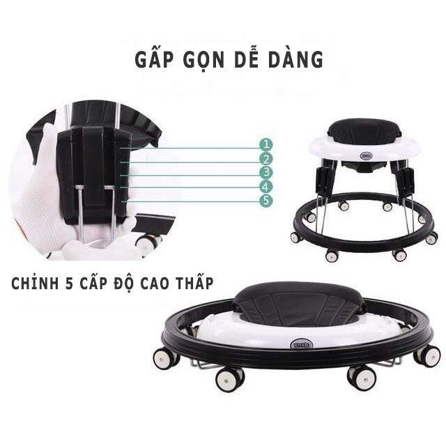 XE TẬP ĐI GẤP GỌN CHO BÉ, XE TRÒN THAY ĐỔI ĐỘ CAO, 8 BÁNH XE LINH ĐỘNG