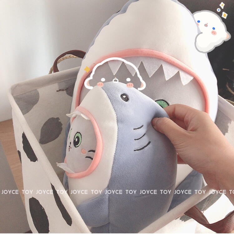 Gấu bông cá mập mặt mèo – Size từ 45 đến 110 cm  – Quà tặng thú nhồi bông baby shark siêu dễ thương – Gối ôm cho bé ngủ ngon