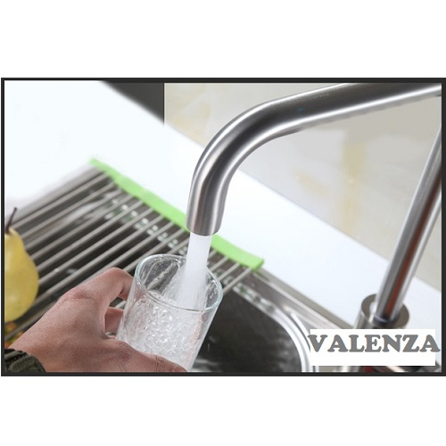 (TẶNG KÈM DÂY CẤP) Vòi rửa chén bát nóng lạnh inox sus304 Valenza VT01-áp lực nước lớn, độ bền cao