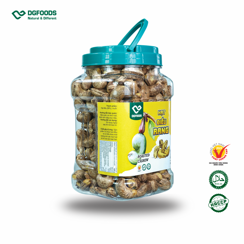 3 món hạt điều hũ 454g DGfoods/Roasted cashew/Roasted cashew without skin/Rustic grilled cashew/HVNCLCL/HACCP/HALAL/hạt điều bình phước/ Đặc sản Cần Thơ