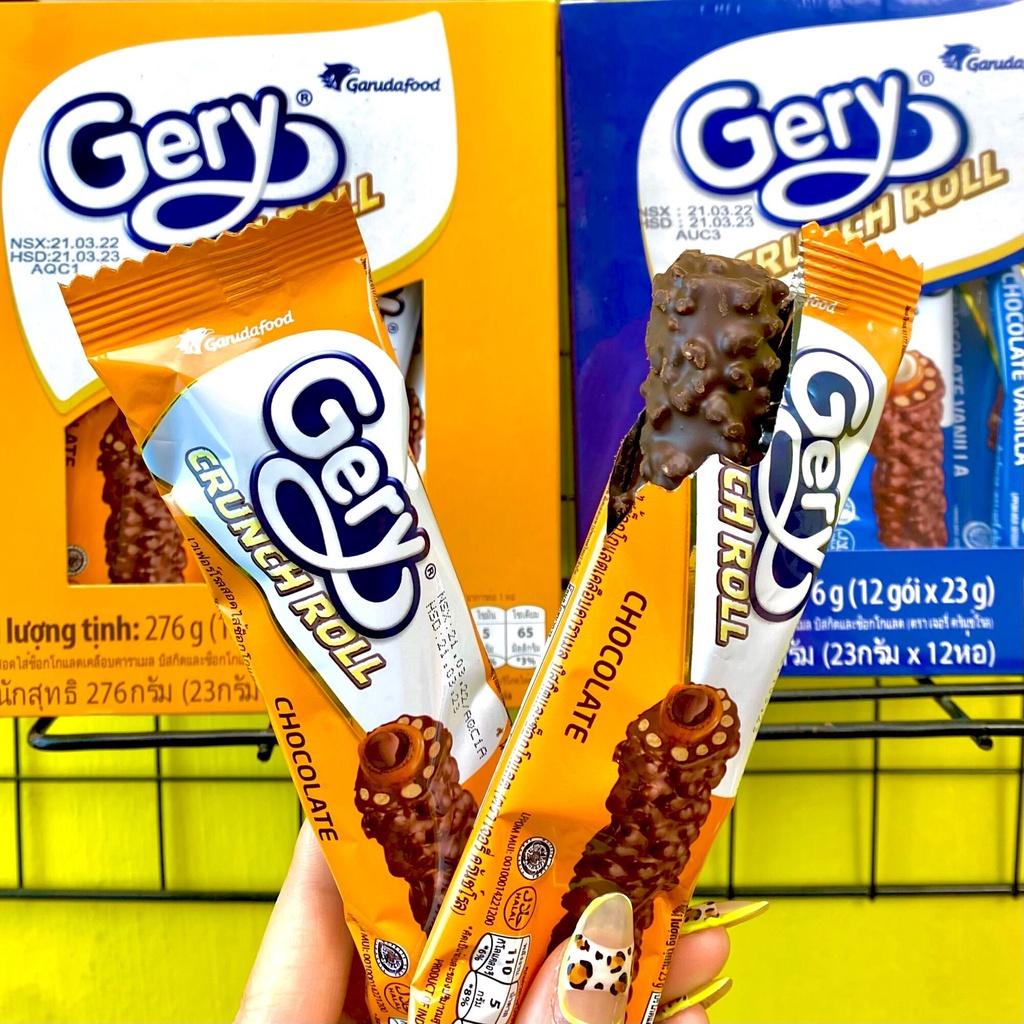 Bánh cuộn phủ Socola Gery Crunch Roll Hộp 276g (12 que)