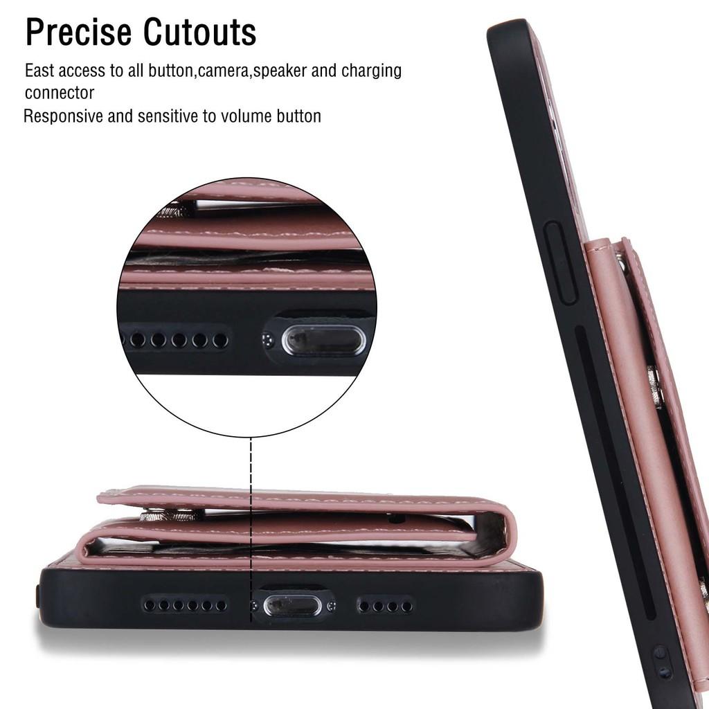 Ốp lưng điện thoại dạng ví da có ngăn đựng thẻ cho iPhone 12 iPhone 11 Pro Max 12 Mini